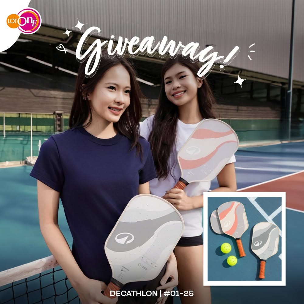 Lot One Decathlon Singapore giveaway featuring pickleball paddles