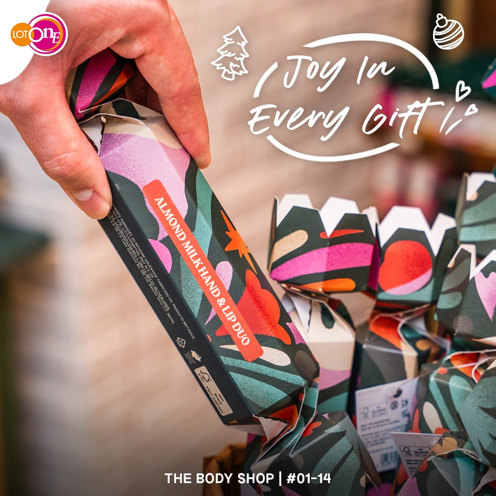 A variety of skincare and body care items from The Body Shop