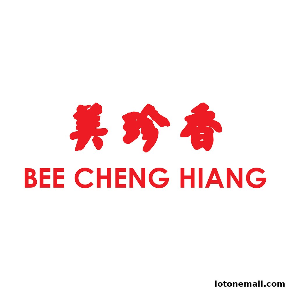 The Bee Cheng Hiang logo features red Chinese characters above the English name in red.