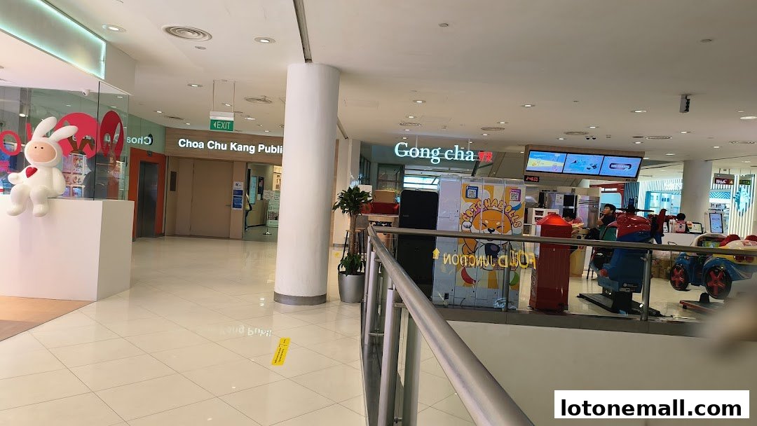 A view of the Gong Cha bubble tea shop and surrounding mall area.