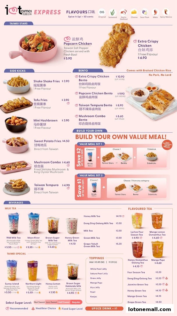 I Love Taimei Lot One Fried Chicken  Bubble Tea  Taiwan Street Food