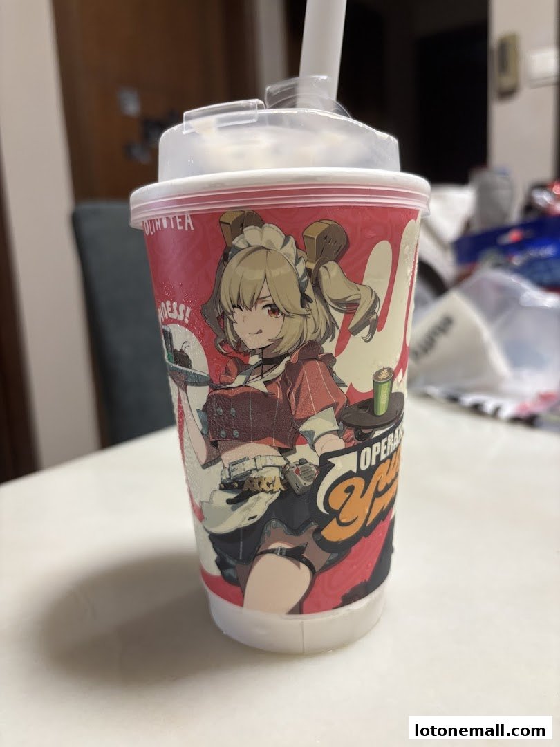 A LiHO TEA cup featuring anime-style artwork and a straw.