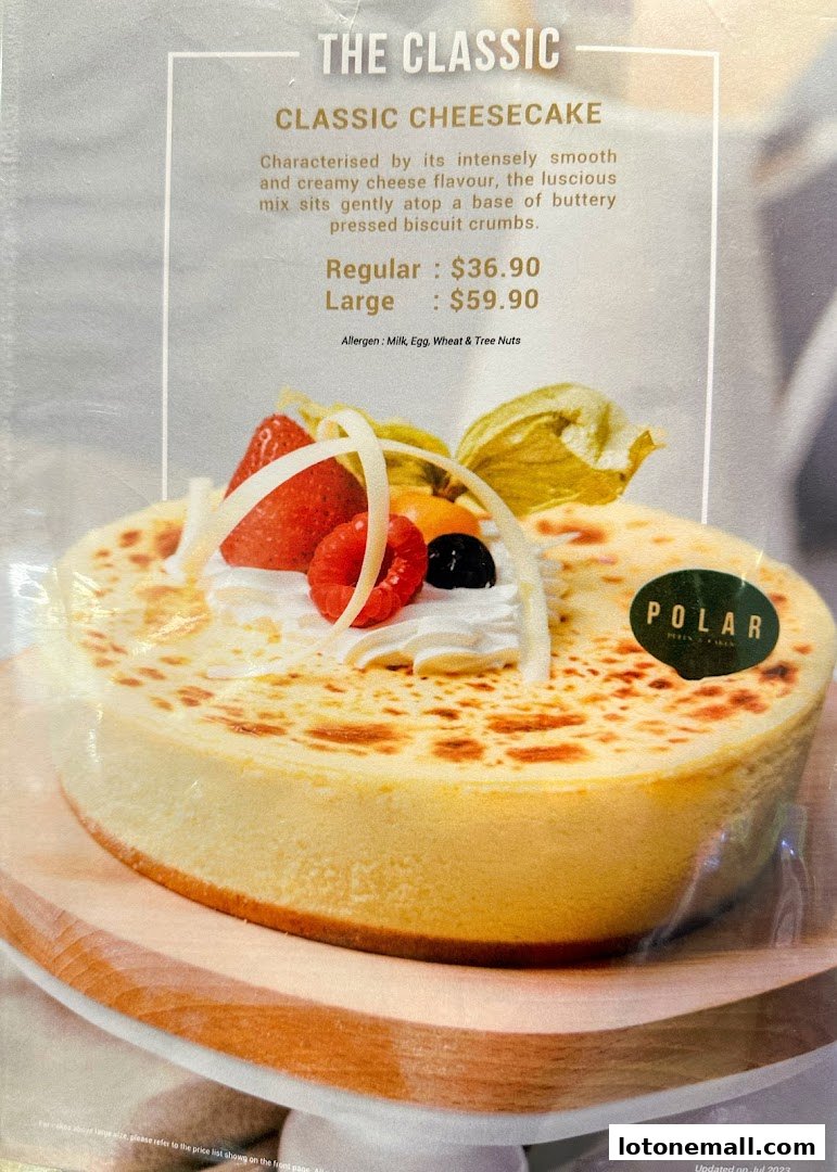 A classic cheesecake with fruit toppings and a biscuit base.
