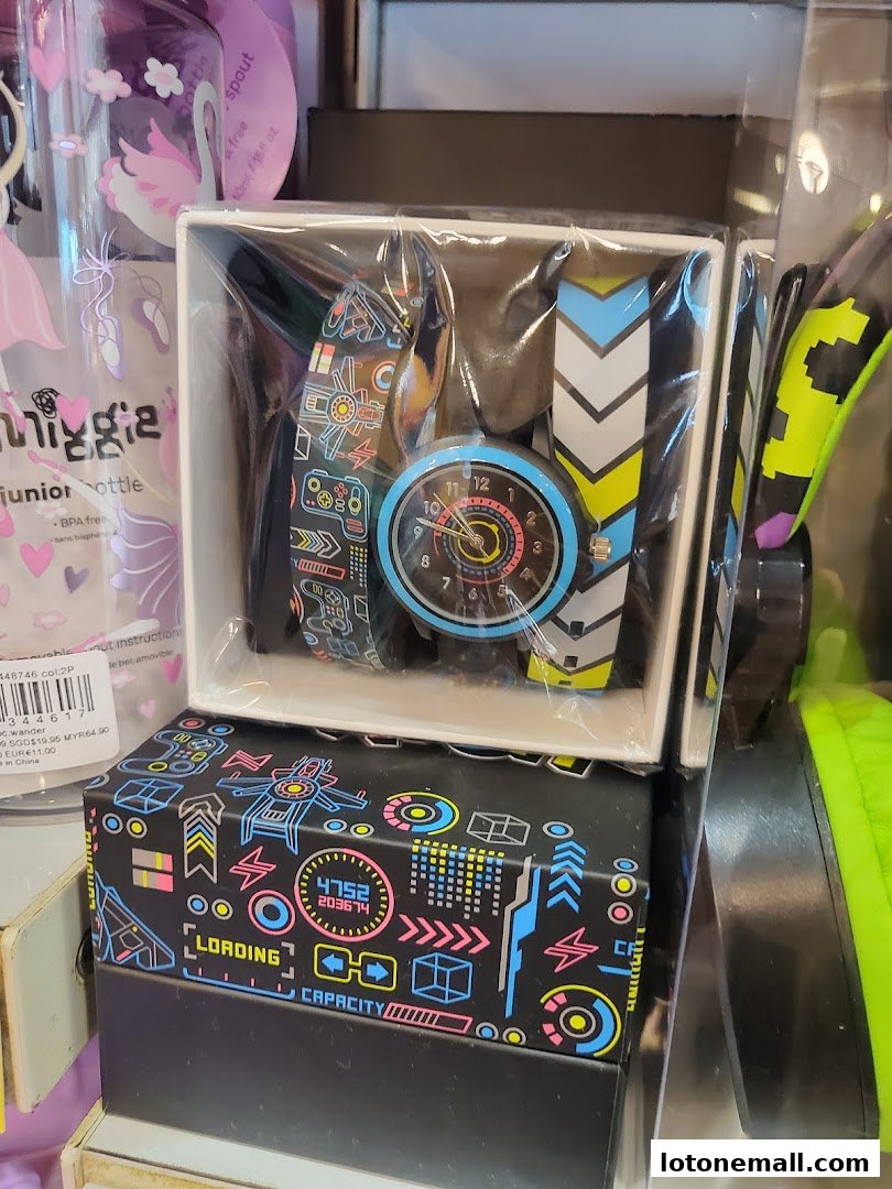 A Smiggle watch set with interchangeable straps and a decorative box.