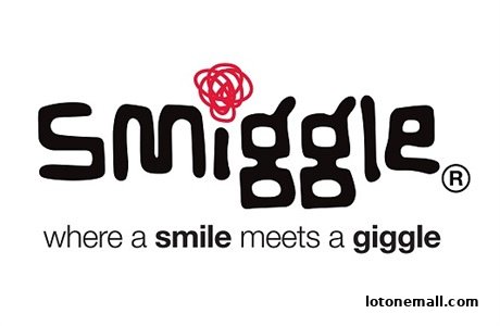 The Smiggle logo with the tagline 'where a smile meets a giggle'.