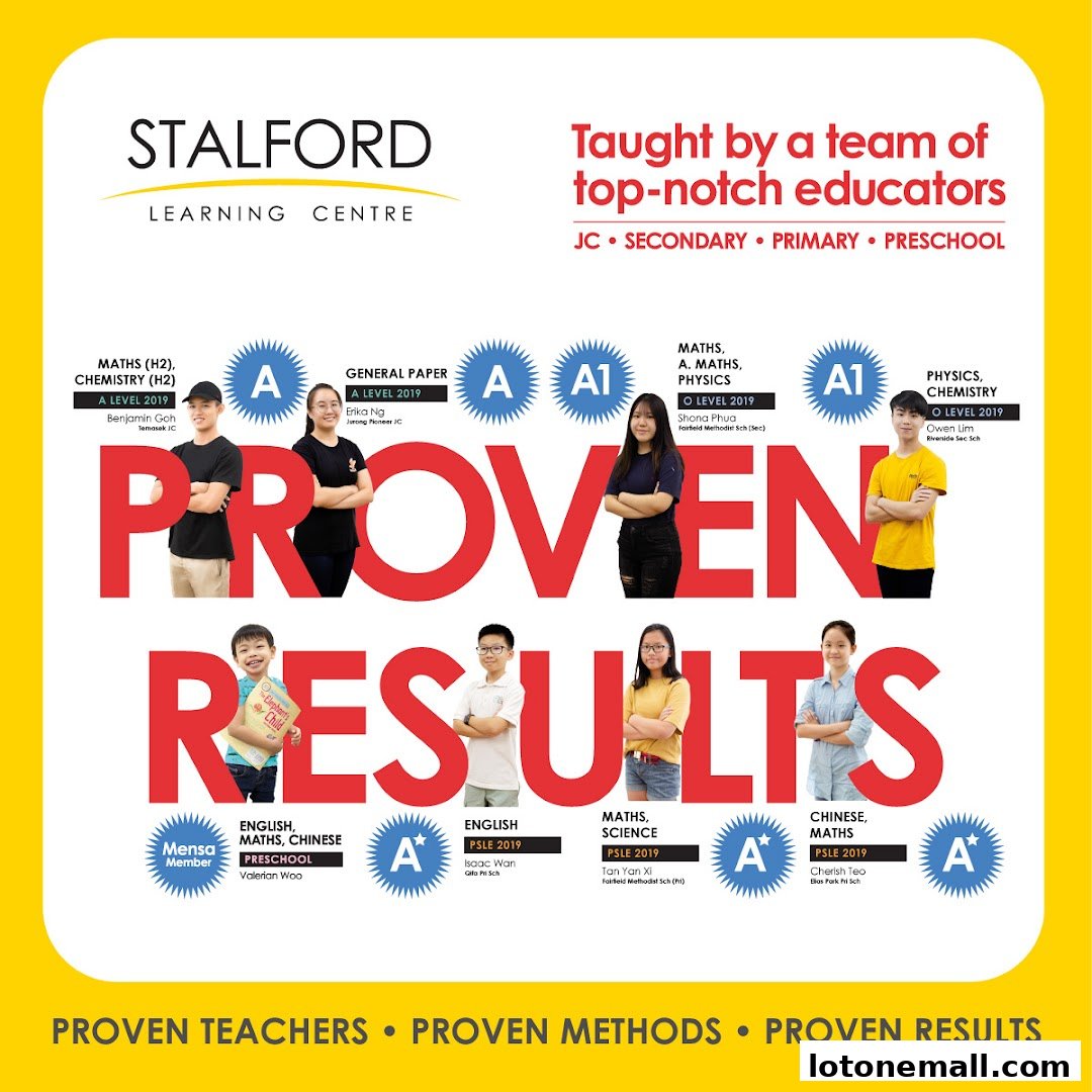 Stalford Learning Centre showcases student academic achievements with photos and results.