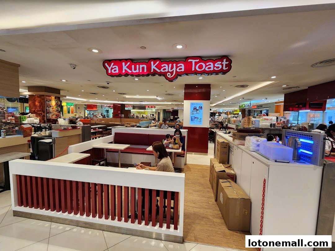 Interior view of Ya Kun Kaya Toast with seating and counter area.