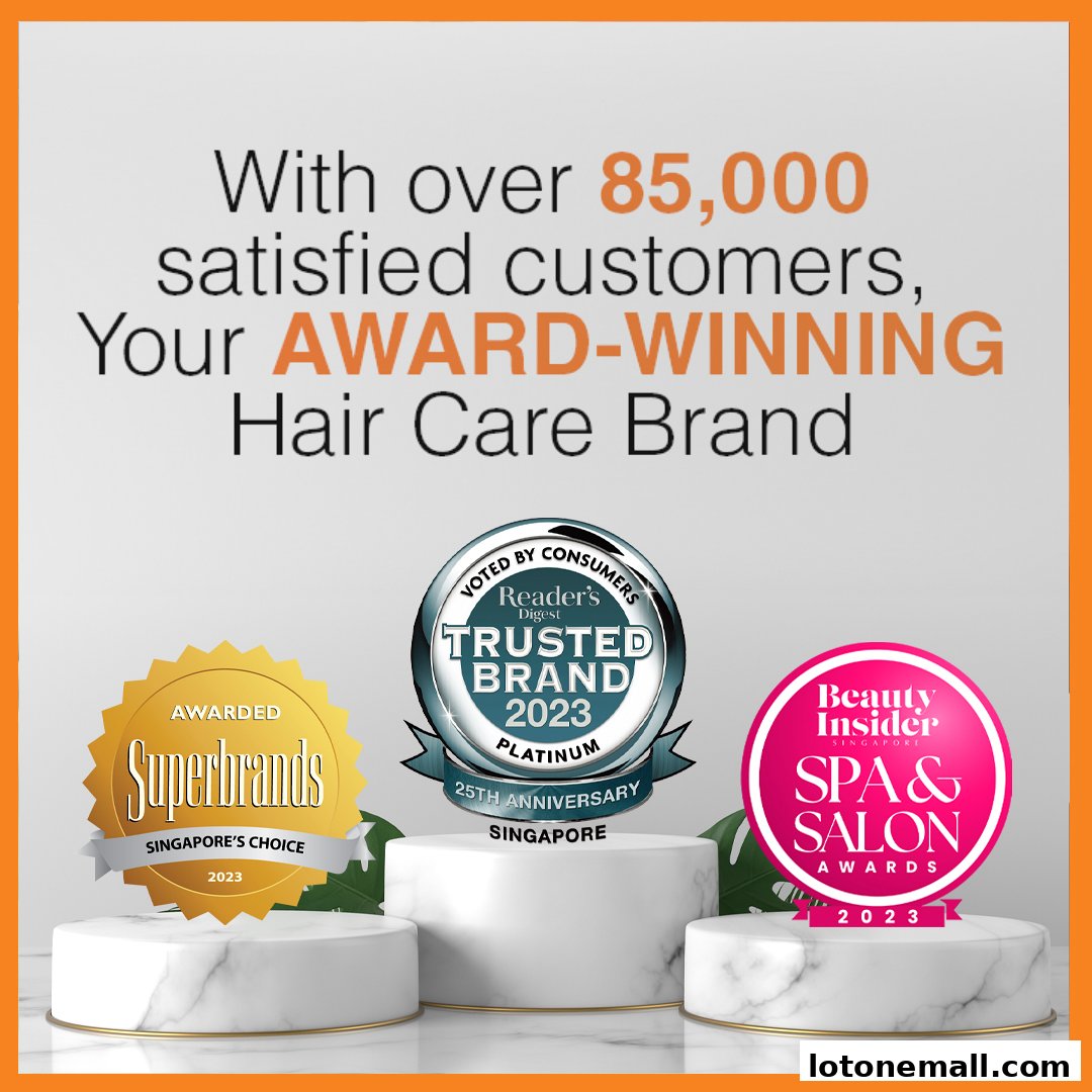 Image showcases awards and customer satisfaction for an award-winning hair care brand.