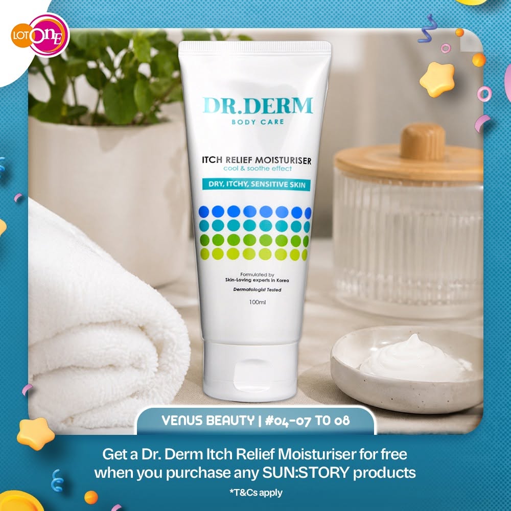 Free Dr. Derm Itch Relief Moisturiser with SUN:STORY purchase at Lot One